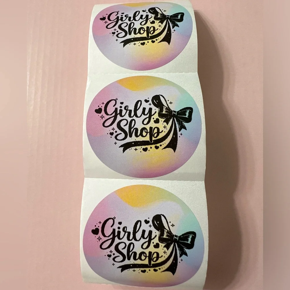 50 ct. Custom 2” Round Rainbow Sherbet Stickers